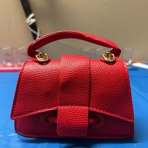 Shein Mini Red Leather Handbag